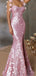 Sparkly Pink Spaghetti Strap Mermaid Long Prom Dress Ideas, Evening Party Dresses,WGP1900