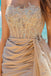 Unique Champagne Sweetheart Mermaid Side Slit Long Prom Dress Ideas, Evening Party Dresses,WGP1959
