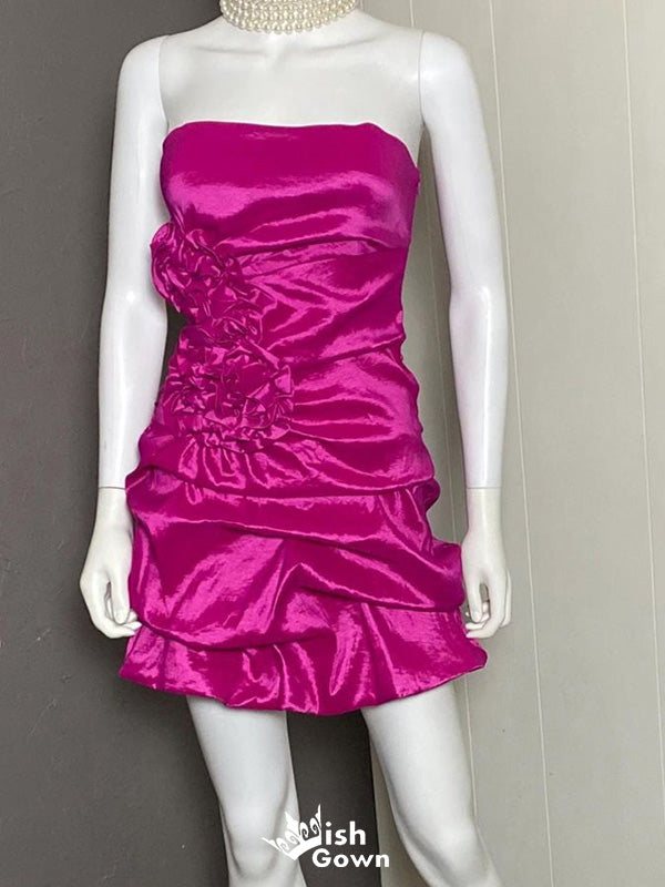 Elegant Strapless Sheath Short Mini Homecoming Dress,EPT623