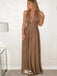 Elegant Brown Halter Strap V-Neck A-Line&nbsp;Party Prom Dresses,Evening Dress Online, WGP821