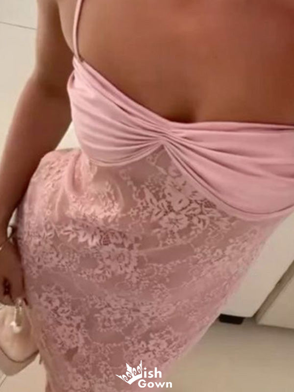 Sexy Spaghetii Strap Sheath Long Prom Dress Ideas, Evening Party Dresses,WGP1810