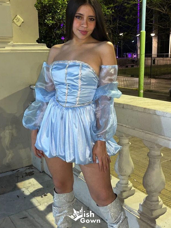 Elegant Strapless A-line Short Mini Homecoming Dress,EPT639