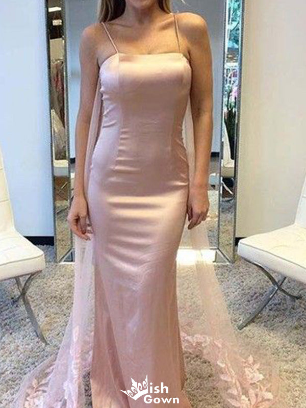 Elegant Spaghetii Strap Mermaid Long Prom Dress Ideas, Evening Party Dresses,WGP1825