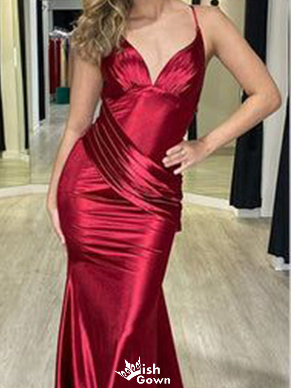 Sexy Spaghetii Strap Mermaid Long Prom Dress Ideas, Evening Party Dresses,WGP1826