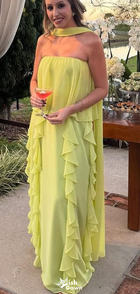 Casual Strapless A-line Long Prom Dress Ideas, Evening Party Dresses,WGP1830