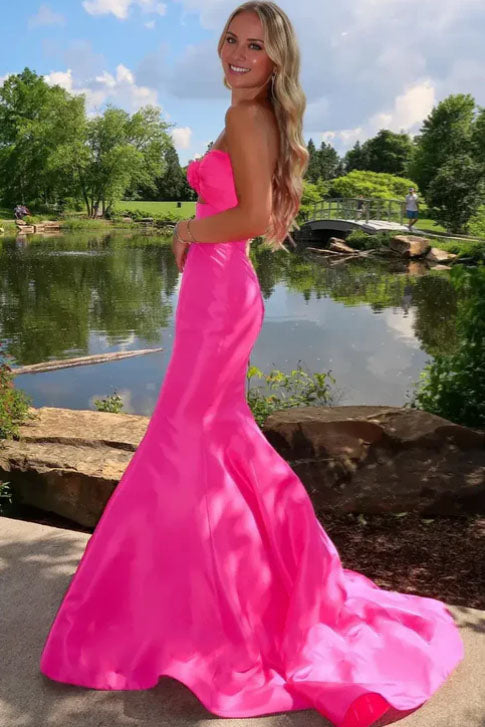Elegant Pink Sweetheart Mermaid Long Prom Dress Ideas, Evening Party Dresses,WGP1822