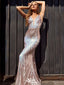 Unique pink Spaghetti Strap Mermaid Long Prom Dress Ideas, Evening Party Dresses, WGP2012