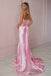 Elegant Pink Spaghetti Strap Mermaid Long Prom Dress Ideas, Evening Party Dresses, WGP2028