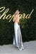 Elegant Silver V-Neck Mermaid Long Prom Dress Ideas, Evening Party Dresses,WGP1674