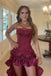 Sexy Red Sweetheart High Low Long Prom Dress Ideas, Evening Party Dresses,WGP1924