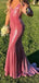 Elegant Pink Spaghetti Strap Mermaid Long Prom Dress Ideas, Evening Party Dresses,WGP1901