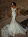 Sexy White Sweetheart Lace Mermaid Long Wedding Dresses With Sweep Trailing ,WDH168