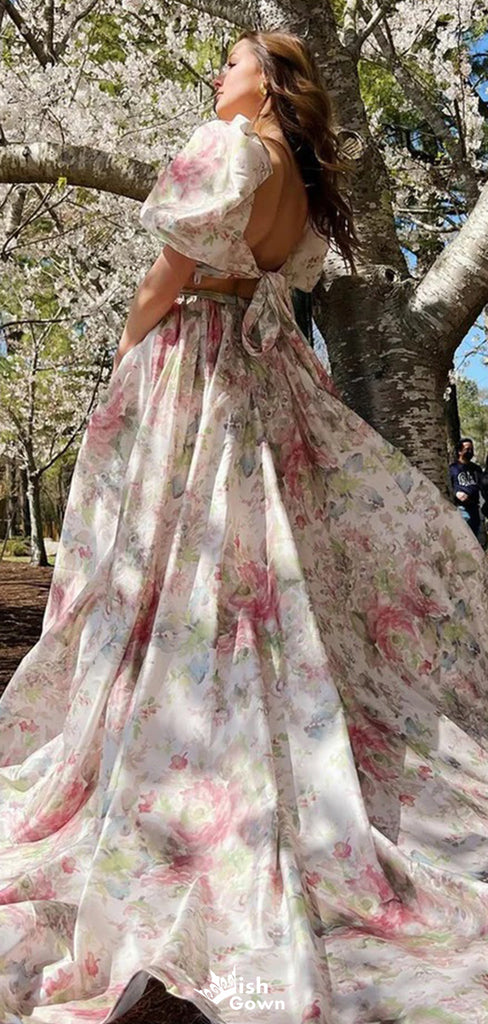 Casual Two Piece Sweetheart A-line Long Prom Dress Ideas, Evening Party Dresses,WGP1287