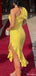 Elegant One-shoulder Mermaid Long Prom Dress Ideas, Evening Party Dresses,WGP1315