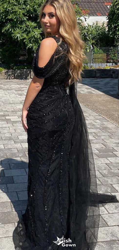Sexy One-shoulder Unique Mermaid Long Prom Dress Ideas, Evening Party Dresses,WGP1320