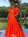 Gorgeous V-neck A-line Unique Long Prom Dress Ideas, Evening Party Dresses,WGP1346
