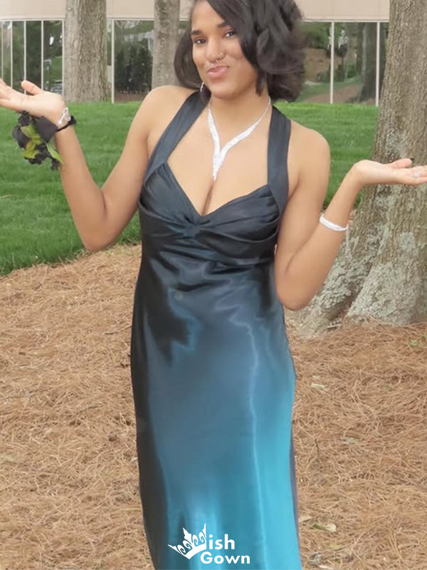Sexy Halter V-neck Sheath Long Prom Dress Ideas, Evening Party Dresses,WGP1356