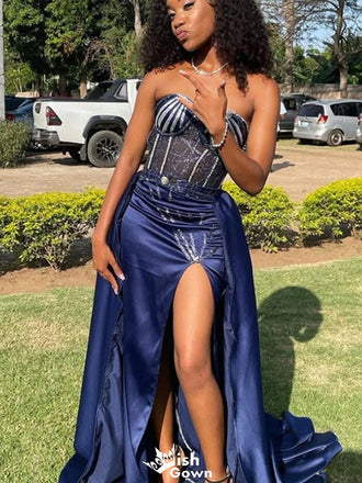 Sexy Strapless Sweetheart Sheath Long Prom Dress Ideas, Evening Party Dresses,WGP1357