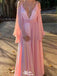 Elegant Deep V-neck Spaghetti Strap A-line Long Prom Dress Ideas, Evening Party Dresses,WGP1359