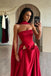 Elegant Red Sweetheart Sleeveless A-Line Long Prom Dress Ideas, Evening Party Dresses, WGP1572