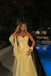 Unique Strapless Ruched Yellow Chiffon A-Line Prom Dresses, Evening Party Dresses,WGP2064
