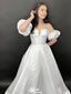 Gorgeous Off-shoulder Notched A-line Long Prom Dress Ideas, Evening Party Dresses,WGP1429