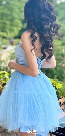 Elegant Strapless Notched Unique A-line Short Mini Homecoming Dress,EPT339