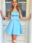 Casual Spaghetti Strap A-line Short Mini Homecoming Dress,EPT344