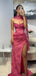 Sexy Pink Sweetheart Mermaid Side Slit Long Prom Dress Ideas, Evening Party Dresses , WGP1581