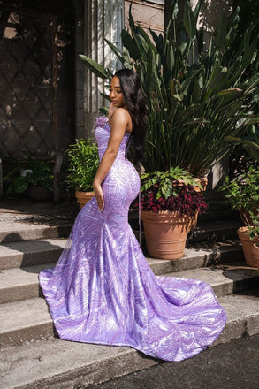Sexy Sweetheart Lavender Applique Mermaid Long Prom Dress Ideas, Evening Party Dresses,WGP1600