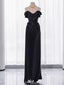 Elegant Black Off-Shoulder Mermaid Long Prom Dress Ideas, Evening Party Dresses,WGP1729