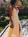 Casual Halter Deep V-neck A-line Long Prom Dress Ideas, Evening Party Dresses,WGP1457