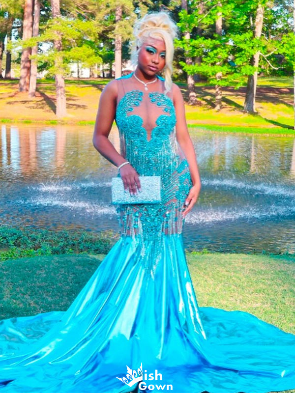 Gorgeous Halter Unique Mermaid Long Prom Dress Ideas, Evening Party Dresses,WGP1471