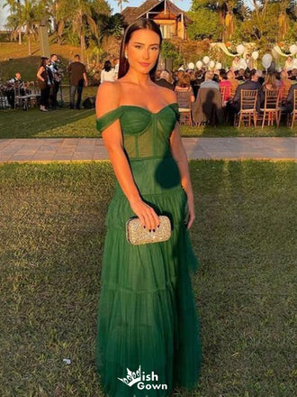 Elegant Sweetheart Off-shoulder A-line Long Prom Dress Ideas, Evening Party Dresses,WGP1139