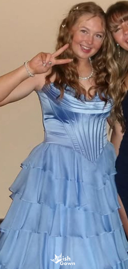 Gorgeous Strapless A-line Long Prom Dress Ideas, Evening Party Dresses,WGP1512