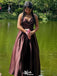 Elegant Spaghetti Strap V-neck A-line Long Prom Dress Ideas, Evening Party Dresses,WGP1521