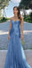 Elegant Blue Sweetheart Sleeveless Mermaid Long Prom Dress Ideas, Evening Party Dresses , WGP1889