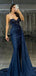 Shiny Blue Sweetheart Mermaid  Long Prom Dress Ideas, Evening Party Dresses , WGP1582