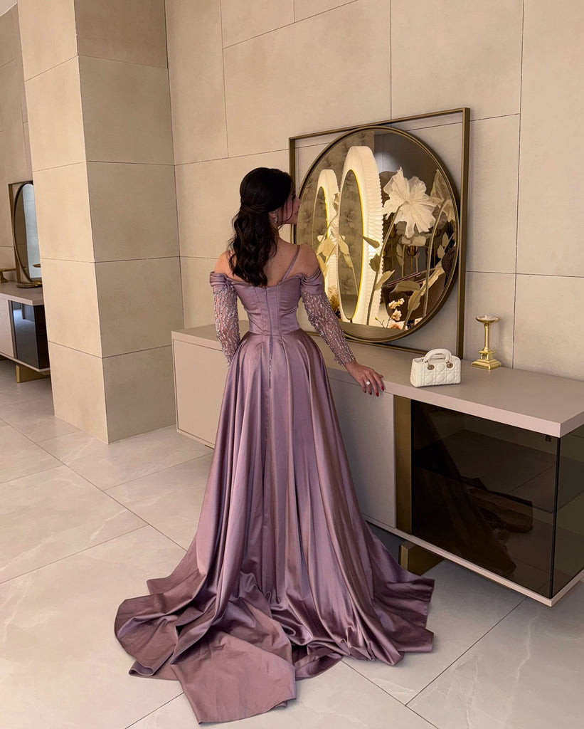 Unique Purple Off-Shoulder Mermaid Long Prom Dress Ideas, Evening Party Dresses,WGP1873