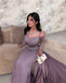 Unique Purple Off-Shoulder Mermaid Long Prom Dress Ideas, Evening Party Dresses,WGP1873