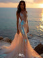 Sexy Pink V-Neck Mermaid Long Prom Dress Ideas, Evening Party Dresses,WGP1980