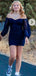 Casual Off-shoulder Long sleeves Sheath Short Mini Homecoming Dress,EPT396