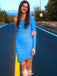 Casual One-shoulder Long sleeve Sheath Short Mini Homecoming Dress,EPT397