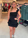 Elegant One-shoulder Sheath Short Mini Homecoming Dress,EPT404