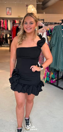 Elegant One-shoulder Sheath Short Mini Homecoming Dress,EPT404