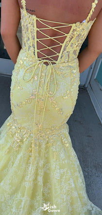 Gorgeous Spaghetti Strap Mermaid Long Prom Dress Ideas, Evening Party Dresses,WGP1544