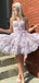 Elegant Spaghetti Strap Sweetheart A-line Short Mini Homecoming Dress,EPT412