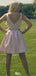 Elegant V-neck Notched A-line Short Mini Homecoming Dress,EPT419