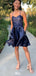 Elegant Spaghetti Strap A-line Short Mini Homecoming Dress,EPT427