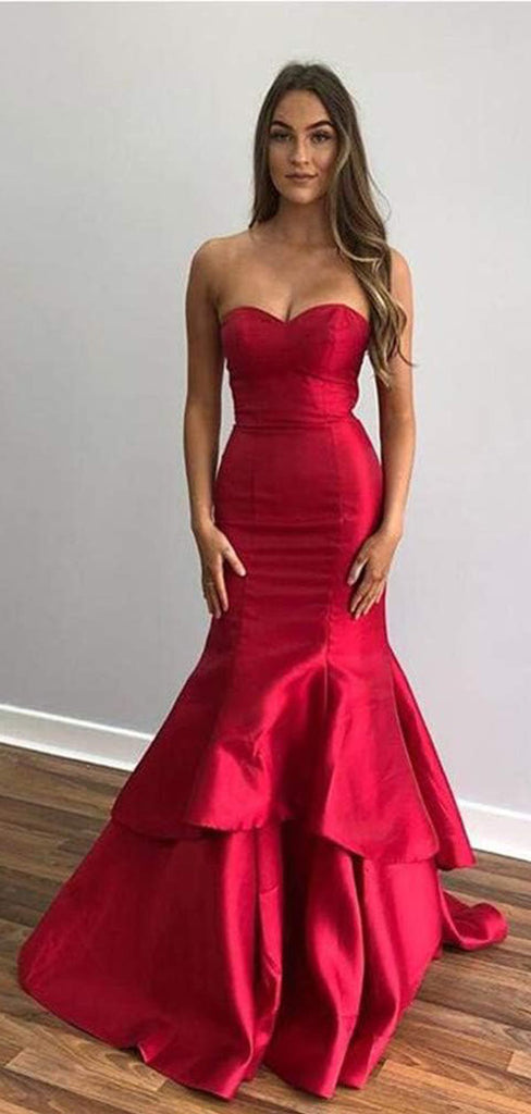 Gorgeous Red Sweetheart Mermaid Long Prom Dress Ideas, Evening Party Dresses,WGP1793